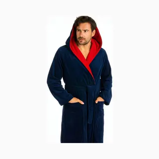 Badrock Marineblauwe Badjas Met Capuchon - Xl-Xxl