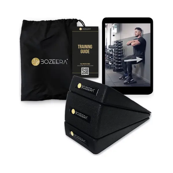 Bozeera | 3-Piece Squat Wedge Block Set | Multi-Angle Foam Slant Board, Squat Ramp, Calf Stretcher, Foot Wedge For Stretching & Mobility | Incl. Video thumbnail