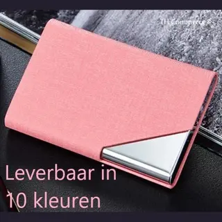 Visitekaarthouder - Aluminium - Roze