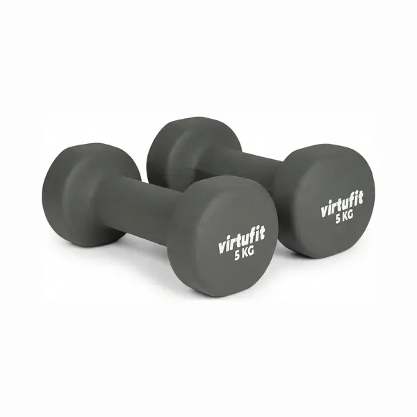 VirtuFit Vinyl Dumbbell Pro Set - 2x 5 Kg - Zwart - Gewichten - Dumbbell - Duurzaam Materiaal - Krachttraining - Geschikt Voor Zumba, Aerobics En Body thumbnail