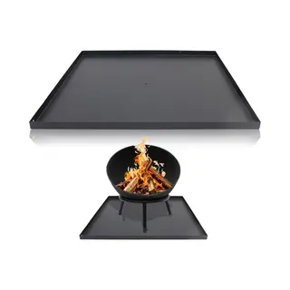 Heat Outdoor Living Heat Bodemplaat Vierkant 50 X 50 Cm - Bodemplaat Voor Vuurkorf Of Vuurschaal - Staal - Zwart - Bescherm De Ondergrond Van Brandplekken -