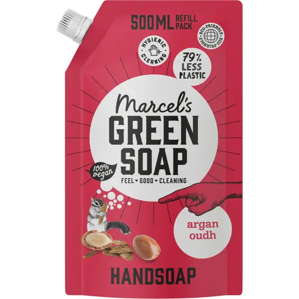 Marcel's Green Soap Handzeep Argan&Oudh Navul Stazak 500 Ml thumbnail