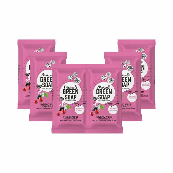6x Marcel's Green Soap Schoonmaakdoekjes Patchouli&Cranberry 60 Stuks thumbnail