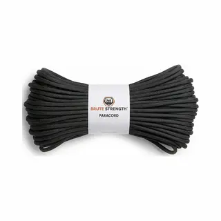 Brute Strength Paracord 550 - Touw - 4 Mm - 40 Meter - Zwart - 250 Kg Trekkracht - Niet Elastisch - Knutselen - Kamperen - Boot - Outdoor