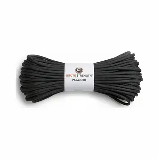 Brute Strength Paracord 550- Touw - 4 Mm - 30 Meter - Zwart - 250 Kg Trekkracht - Niet Elastisch - Knutselen - Kamperen - Boot - Outdoor