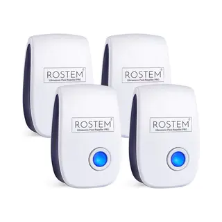 Rostem 4-Pack Ultrasonische Ongedierte Verjager Voor Binnen - Muizen Bestrijden - Muizenval - Insecten Bestrijden - Ultrasone Verjager - Pest Repeller