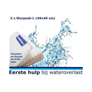 Slurpzak 49 Cm – 2 St. - Zandzak Zonder Zand - Stopt Wateroverlast Bij Lekkage En Overstroming - Waterschade - Regenval - Zandzakken - Anti