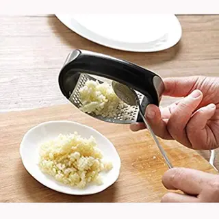 Knoflookpers - Rvs/Plastic - Zilver/Zwart
