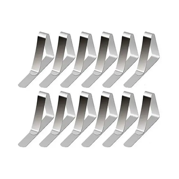 12 Stuks Luxe Rvs Tafelkleed Klemmen Voor Tafels Tot 3.5cm Dikte, Tafellaken Houder, Tafelkleedgewicht, Tafel Accessoires thumbnail