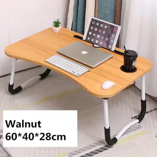 Bedtafel Voor Laptop, IPad, Tablet, Boek, Huiswerk Of Ontbijt Op Bed - Opvouwbare Laptop Tafel Met Bekerhouder - 60x40x28 - Hout