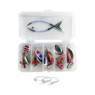 Vis-plezier Kunstaas Set 2 | Kunstaas Set Voor Roofvis - Incl Gratis Onderlijn - Pluggen Met Haak - Perfect Voor Snoek / Baars / Forel- Set Van 10 Spinners