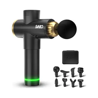 Sanbo Massage Gun Elite - Massage Pistool - 30 Standen - 8 Opzetstukken - Zwart
