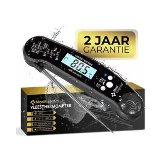 MostEssential Premium Vleesthermometer, Direct Leesbare Bbq-thermometer Met Dubbele Sonde, Nauwkeurige Kookthermometer Voor Vlees, Vis En