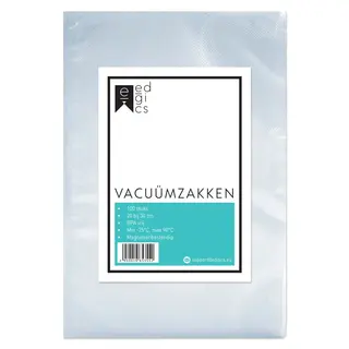 Edgics Vacuumzakken Voedsel - 20x30 Cm - 100 Stuks - Vacumeerzakken - Sous Vide Zakken - Vacuümzakken Met Microstructuur - Vacuüm Opbergzakken - Bpa Vrij