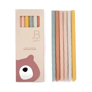 J. Born J.Børn Siliconen Rietjes Recht (6 Stuks - 22 Cm Lang) - Herbruikbaar & Bpa-vrij - Roze Mix - Ideaal Voor Smoothies - Vaatwasserbestendig