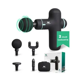 Massagerr® Mini Massage Gun Pro - Massageapparaat - 4 Snelheidsstanden - Zwart