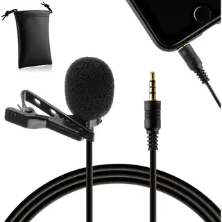 Mojogear Speldmicrofoon Voor Smartphones/Tablets/Telefoons - 1, 5 Meter Kabel - 3.5 Mm Koptelefoon-aansluiting - Zwart