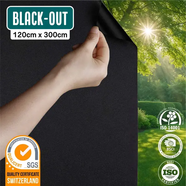 Homewell Verduisteringsdoek 120x300cm - Raamfolie Verduisterend - Blackout - Anti Inkijk, Isolerend En Zonwerend - Herbruikbaar - Statisch thumbnail