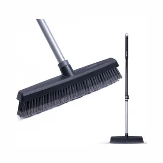 Cleanly Bezem Binnen En Buiten Met Telescopische Steel 115-142 Cm - Borstel Met Steel - Straatbezem - Kamerveger - Zaalveger - Zachte Bezem - Binnen