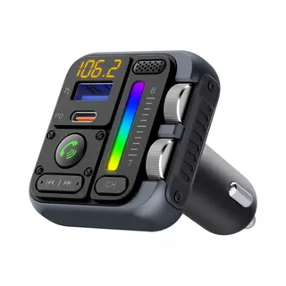 ISetchi Bluetooth Fm Transmitter - Carkit Met Quick Charge 3.0 Oplader - Auto - Ontvanger - Adapter - Receiver - Usb-C Snelladen Poort - Draadloos -