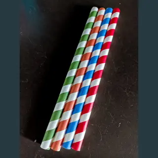 Straight Up Straws 125 Stuks 12 Mm X 230 Mm Kleuren Mix Bubble Tea Papieren Rietjes (Fsc) Gekleurde Drinkrietjes (zonder 45° Snede) - Dikke Rietjes 100% Afbreekbaar