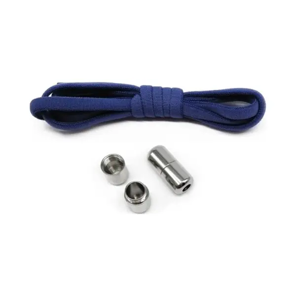 Elastische Veters - (marine / Navy Blauw) - Niet Strikken - Elastische Veters Zonder Strikken - No Tie - Schoenveters - Sportveters - Rond - thumbnail