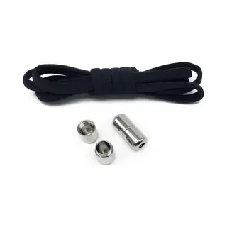 Veters - (zwart Met Zilveren Clips) - Niet Strikken - Elastische Veters - No Tie - Schoenveters - Sportveters - Rond - Schoenveters - Kinderveters
