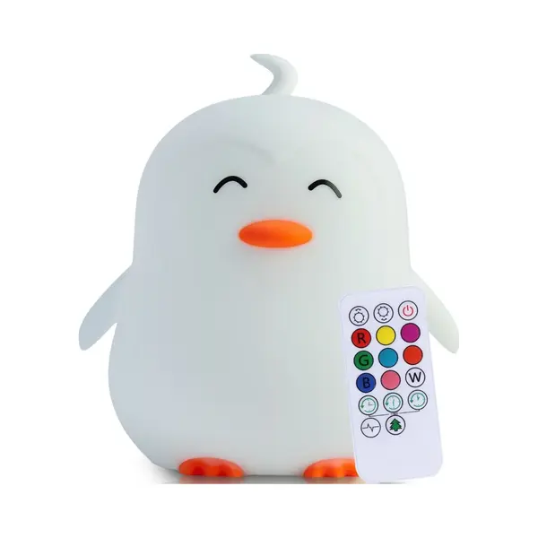 Kadoing Pinguïn Nachtlamp (Extra Groot) Met Afstandsbediening - Oplaadbare Kinderlamp - 18.5cm Hoog thumbnail