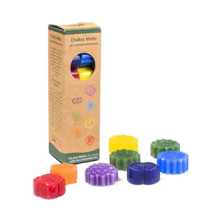 Yogi & Yogini Chakra Smeltkaarsjes Voor Aromabranders - Geur - Etherische Olien -100% Plantaardige Palmwas - 7 Chakra Melts