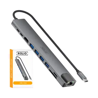 Rolio Usb C Hub - 10 In 1 Hub - 1x Hdmi 4K - 1x Ethernet - 2x Usb-C - 4x Usb-A - 2x Kaartlezer - Docking Station - Usb Splitter - Geschikt Voor