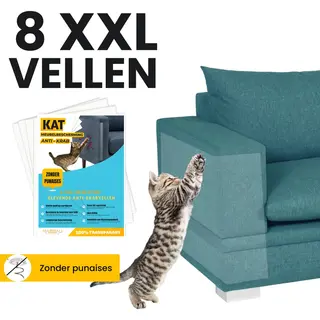 Nassauproducts Anti Krab Vellen - Meubelbescherming - 8 Xxl Vellen - Klevende Anti Krab Vellen - Transparant - Bankbescherming - Krabpaal - Meubelbescherming Kat En