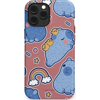 Casetastic Hoesje Geschikt Voor Apple IPhone 12 Pro Max Magsafe - Stijlvolle Beschermende Duo-layer Case - Capibara Knuffelvriend