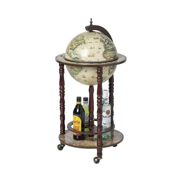 Brulo Wereldbol Globebar Wijnrek - ⌀ 33 Cm - Bruin - Vespucci Sky thumbnail