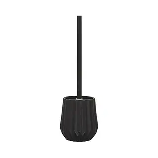 Sealskin Arte Toilet Brush And Holder, Ceramic, Black, 11.8 X 26 X 11.8 Cm