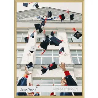 Fotolijst - SecaDesign - A4 Fotomaat - Goud - Posterlijst 21x29, 7 Cm