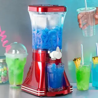 MikaMax Slush-Eis-Maschine Im Retro Design - Slushie Maker, 1L Kapazität, 20W - Für Slushies & Gefrorene Getränke - Funktioniert Nur Mit