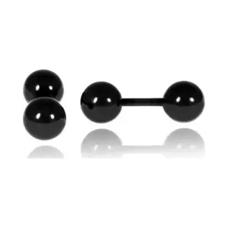 Lgt Jwls Lgt Jewels Stud Oorbellen Dubbel Bol 6mm Zwart