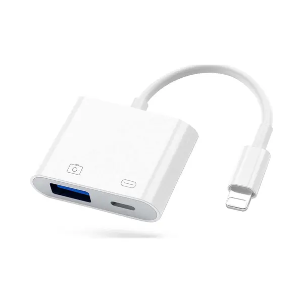 Qy Otg Kabel – 8-pins Aansluiting Naar Usb-3.0 - Geschikt Voor Apple Lightning - Geschikt Voor IOS10 Of Hoger thumbnail