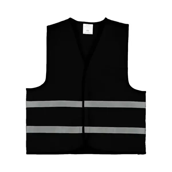 Brickstone Zwart Veiligheidshesje - One Size - 100% Polyester - Met Reflecterende Strepen thumbnail