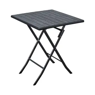 Erro Bistrotafel - Klaptafel - 62x62cm - Inklapbare Tuintafel - Hout Look - Zwart