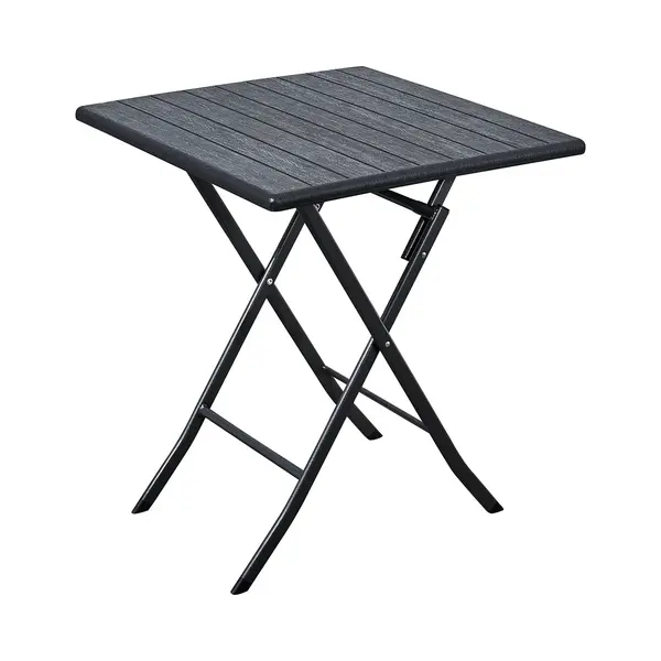 Erro Bistrotafel - Klaptafel - 62x62cm - Inklapbare Tuintafel - Hout Look - Zwart thumbnail