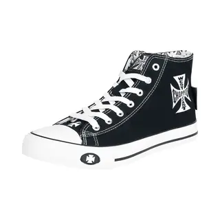 West Coast Choppers Iron Cross Sneakers High Black White