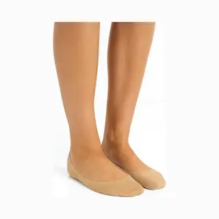 Teckel 1-paar Onzichtbare Sneaker Sokken - Siliconen Randje - 42 - Beige