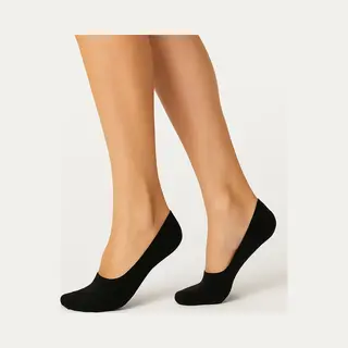 Teckel 1-paar Onzichtbare Footies - Kousenvoetjes Met Siliconen Randje - Extra Lage Sneakersokken - 36 - Zwart