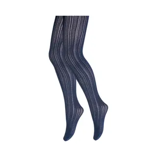 Panty - Meisjes - Ajour - Marineblauw - Maat 140/152