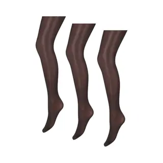 Marianne - Glanzende Dames Panty - 35 Denier - 3-Pack - Maat S/M - Almost Black