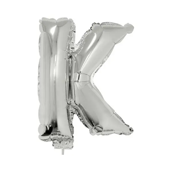Folieballon Letter K - 41 Cm - Zilver - Feestdecoratie - Versiering - Ballonnen - Verjaardag thumbnail