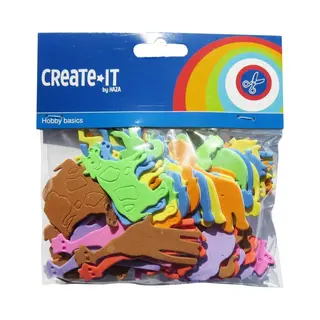 Haza Foam Dieren - Knutselmateriaal Voor Kinderen - 64 Stuks