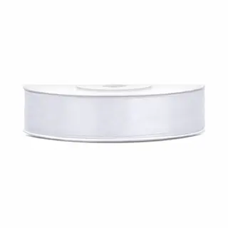 Decoratie Satijn Sierlint - Wit - 12 Mm X 25 Meter - Cadeaulint Satijnlint - Verpakking - Hobby