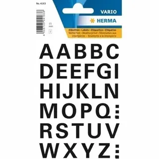32x Letters Plak Stickers - Zwart - 15 Mm - Stickervellen Met Alfabet Letters Zwart - Alfabet - Weerbestendig